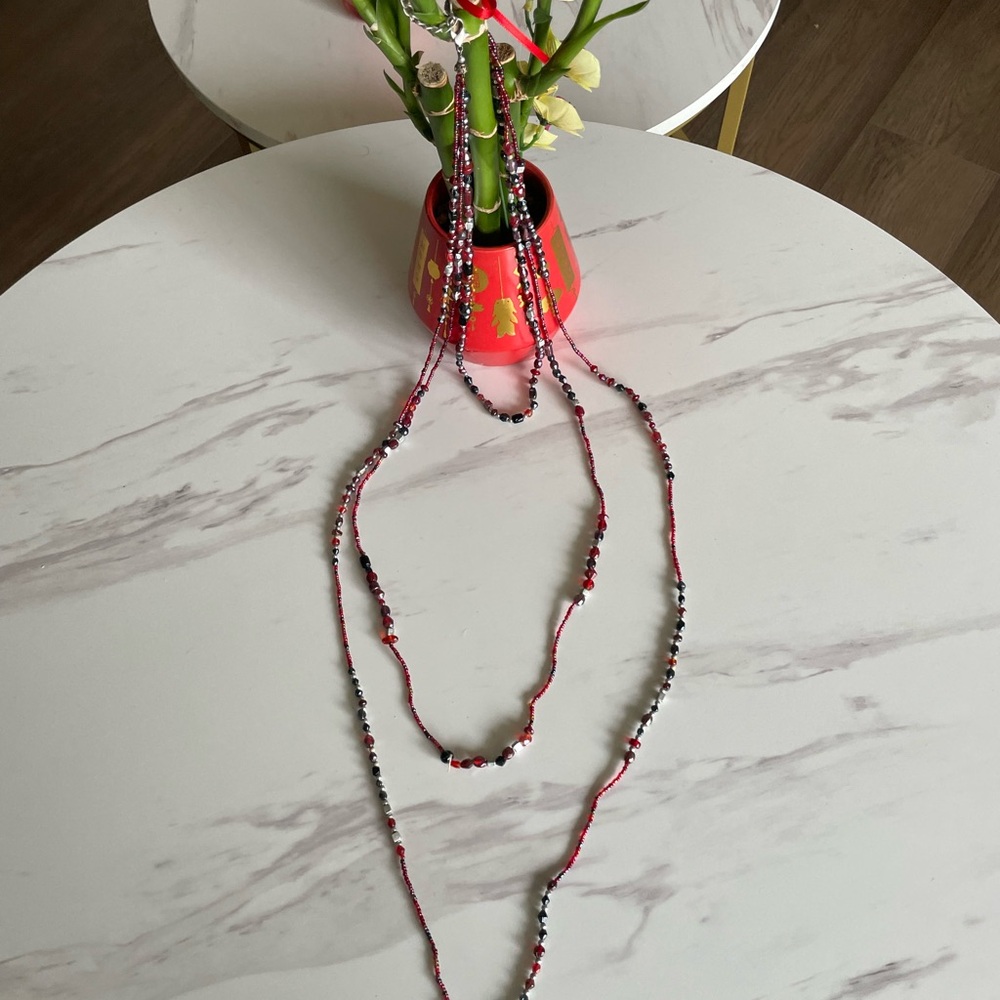 Elegant 3- layer Multicolor Beaded Necklace